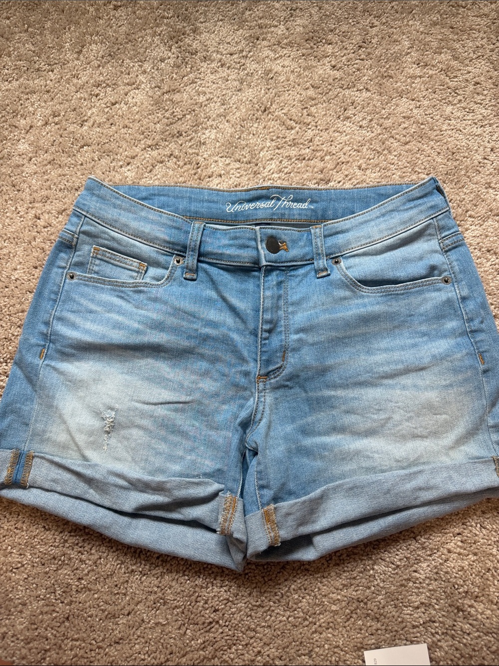 Universal Thread Light Blue Rolled-Cuff Denim Shorts